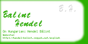 balint hendel business card